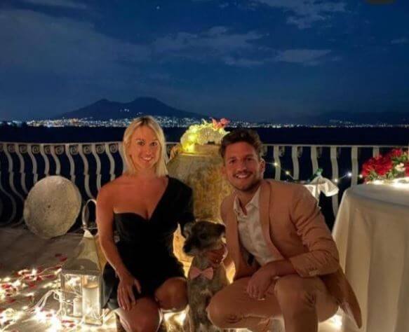 Herman Mertens son Dries Mertens and daughter-in-law celebrating their anniversary.